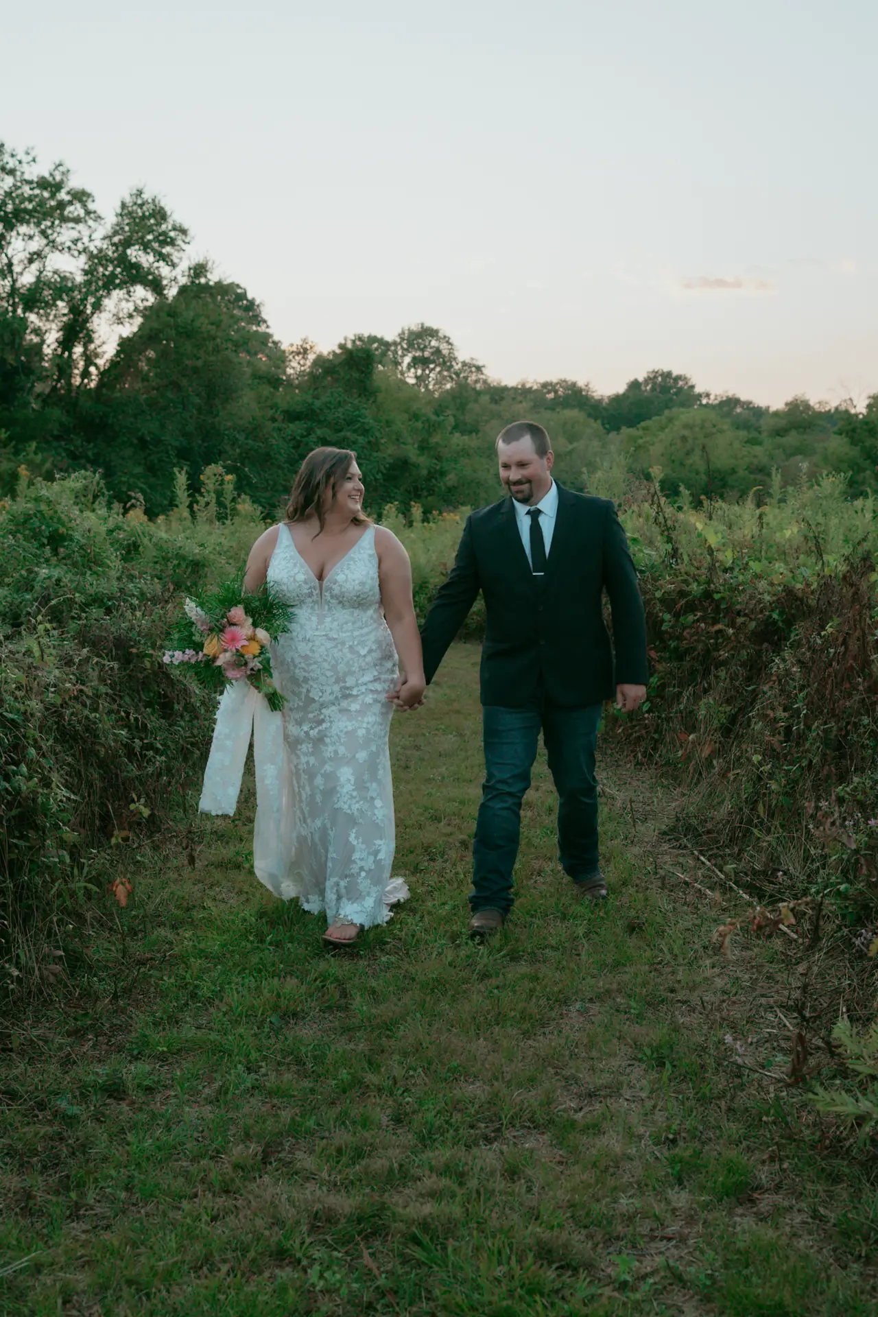 Couple portrait during golden hour